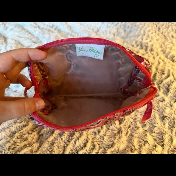 Vera Bradley | Medium Quilted Cosmetic Tote | Call Me Coral - Picture 5 of 9